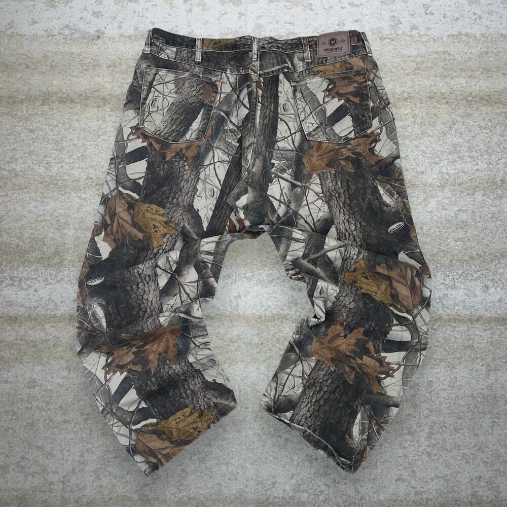 Vintage 90s Wrangler Real Tree Hunting Camo Jeans 42x30 Baggy Woodland